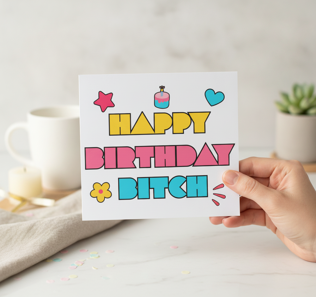 Happy Birthday B**ch! Witty & Fun Birthday Card for Your Favourite Mate