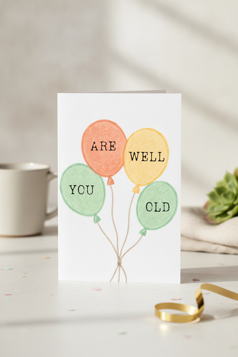 Humorous "You Are Well Old" A5 Birthday Card for a Friend's Special Day