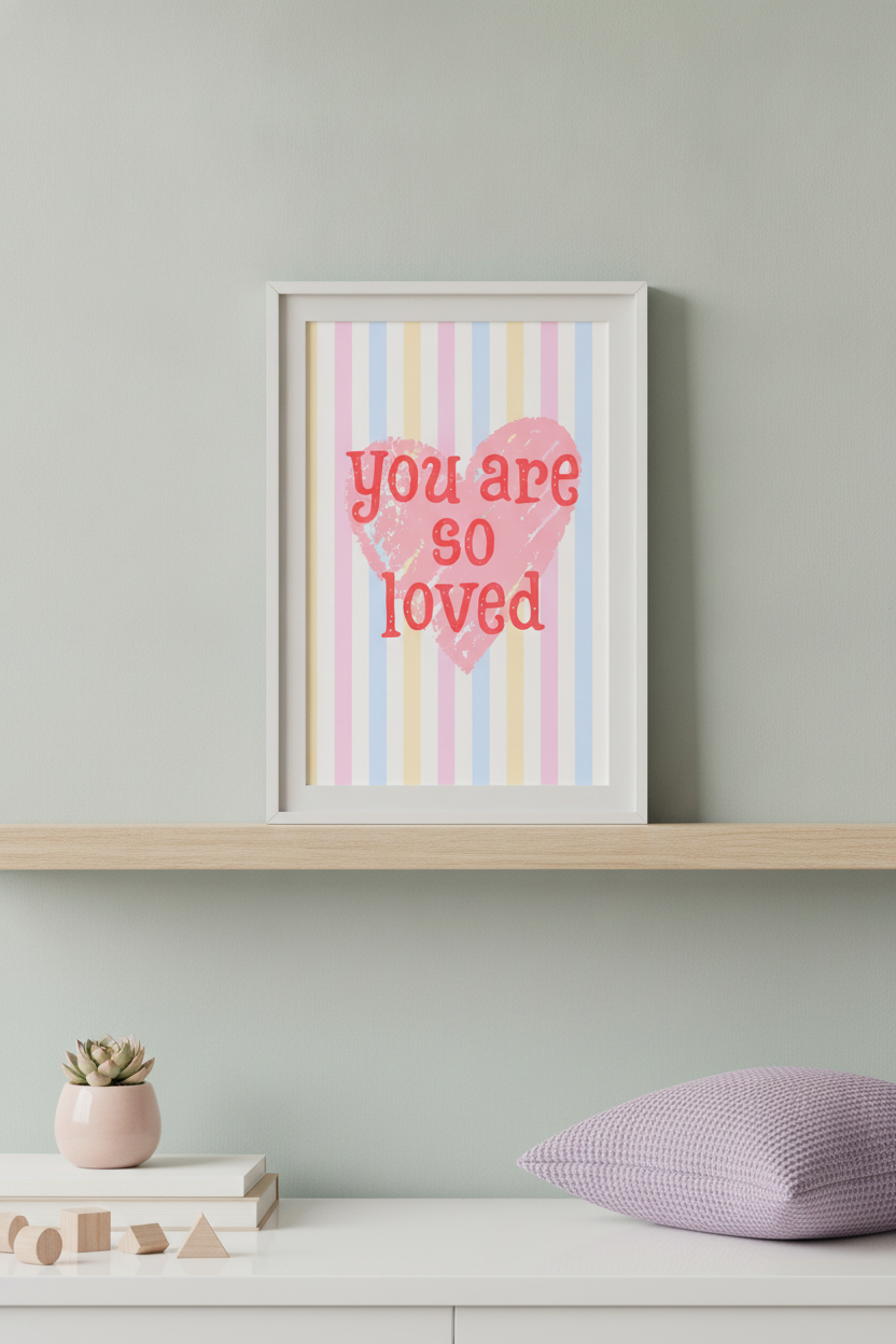 You Are So Loved A4 Print | Sweet Wall Art for Your Little One's Space