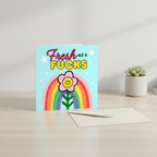 Mental Health Fresh Out of Fucks Card | Square Greetings Card