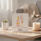 Personalised Pink 21st Birthday Card – Add a Name & Make it Pop!