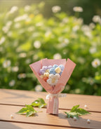 Mini Pink Crochet Daisy Bouquet