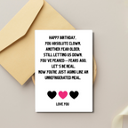 Funny Rude Birthday Card – Sarcastic Roast for Friends or Partner – A6/A5 Matte, Blank Inside
