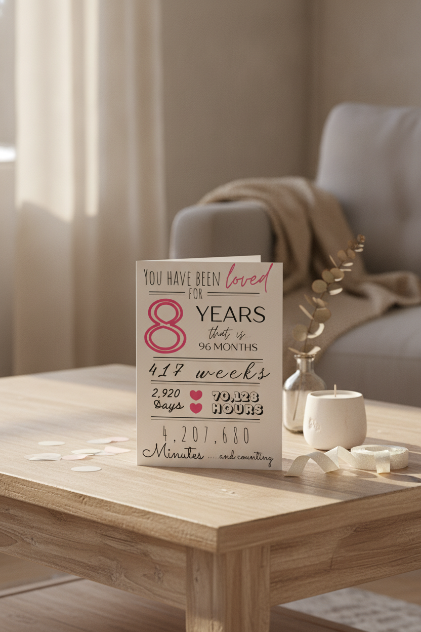 Birthday Card A5: 'You Have Been Loved For' - Personalised Countdown