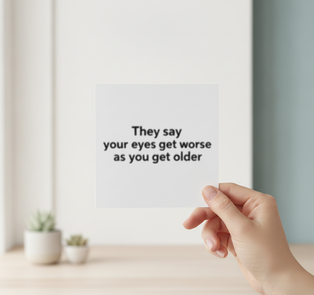 Funny 'Eyesight Getting Worse' Card - Square Humour Birthday Card