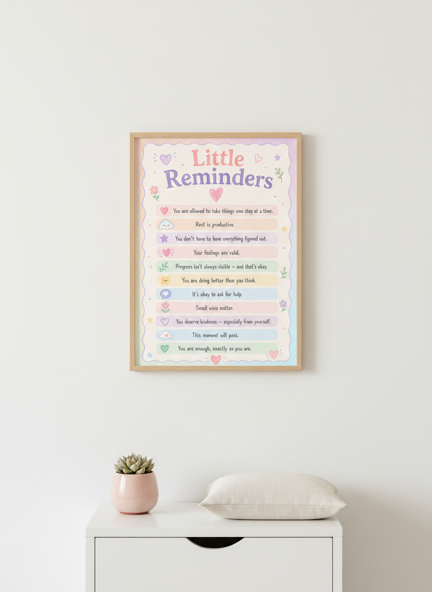 Daily Affirmation A4 Art Print: Little Reminders for a Brighter Day