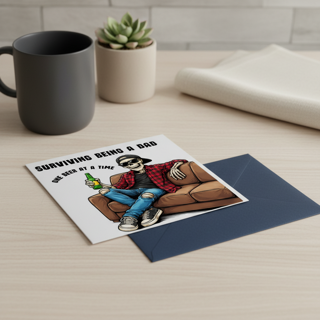 Surviving Dad One Beet at a Time Father's Day Card (Square)