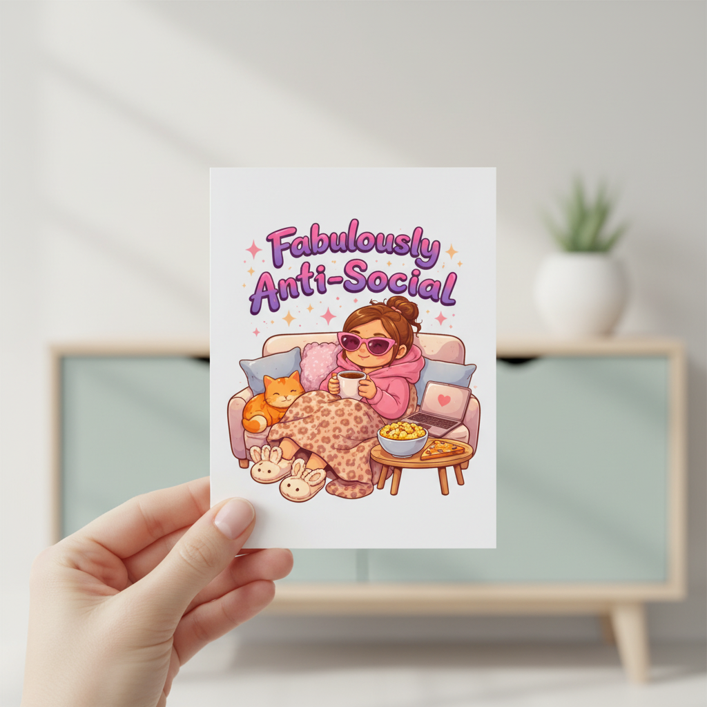 Funny Anti-Social Mental Health Card | Square Card