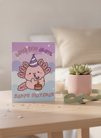 Send a smile with our 'Love You Alotl' A5 Birthday Card for your best bud