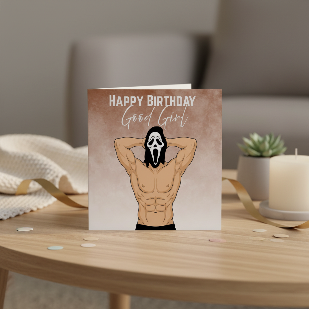 Happy Birthday Good Girl" Square Card – A Birthday Treat for Her