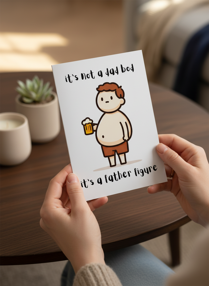It's Not a Dad Bod Father Figure Fathers Day Card - A5 Size