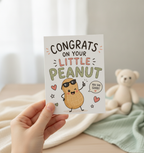 Congrats on Your Little Peanut Baby Card - Square Greetings Card