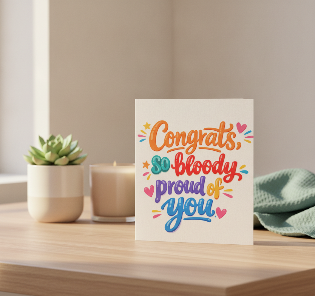 Congratulations So Bloody Proud Of You Card - Square Greeting Card