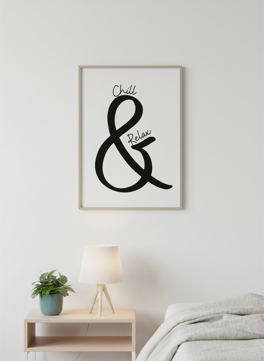 Chill & Relax Script Calligraphy A4 Print – Get Your Daily Calm On