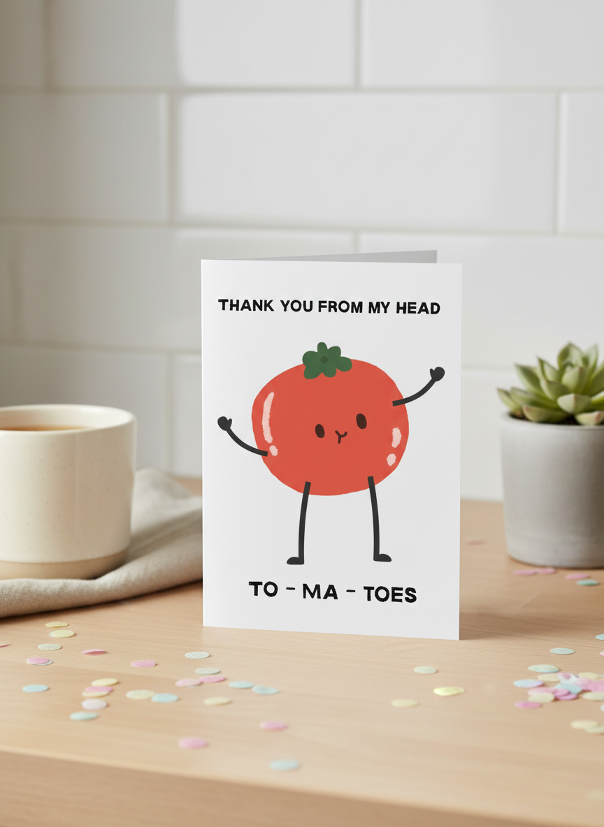 Funny Tomato Thank You Card | Cute Pun Thank You Card