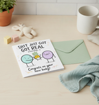 Shit Just Got Real Congrats New Baby Card - Square Greetings Card