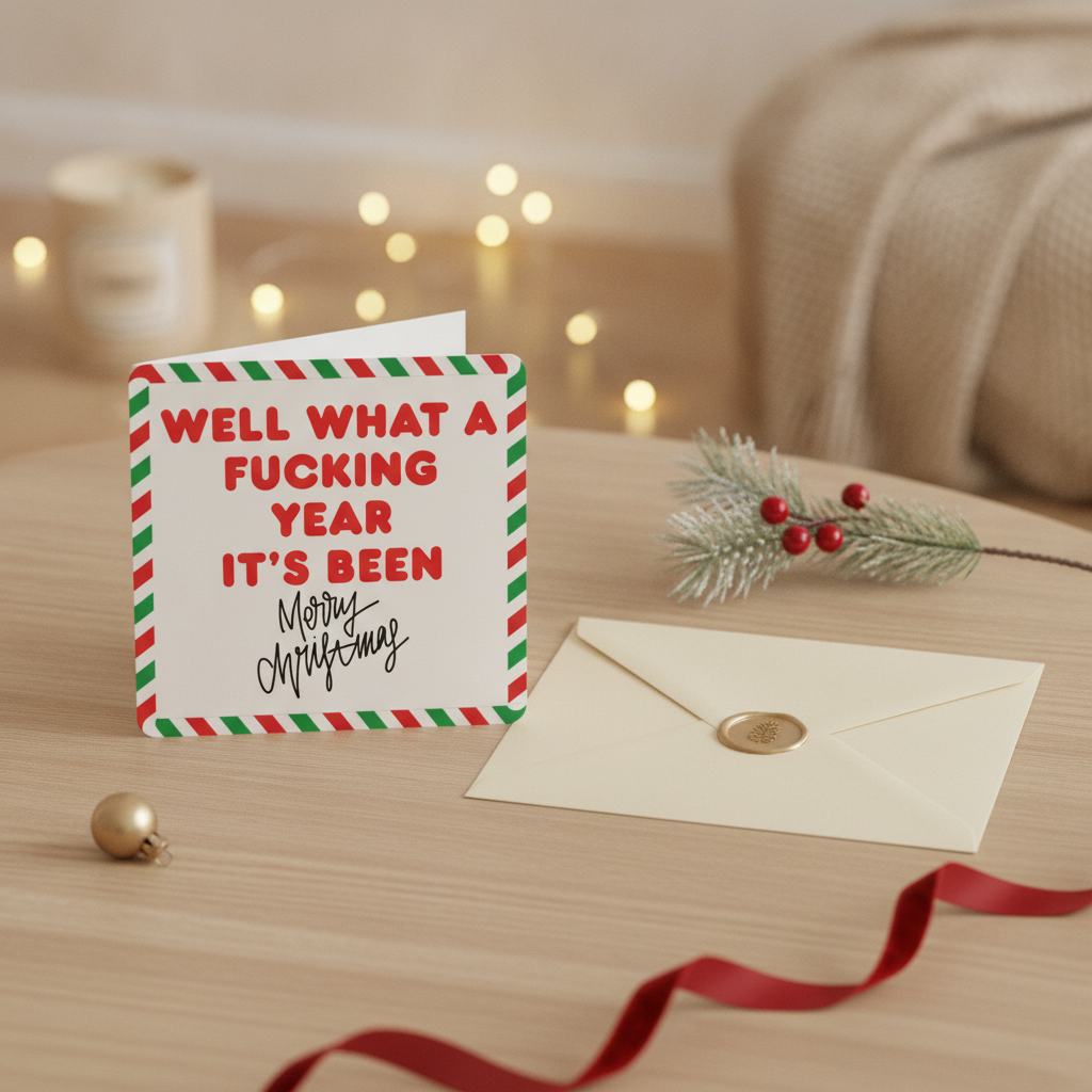 What a Year It's Been Christmas Card - Square Festive Humour