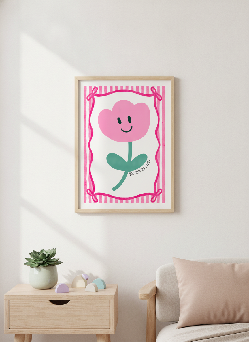 You Are So Loved Tulip Print - A Bright A4 Print for Kids' Rooms