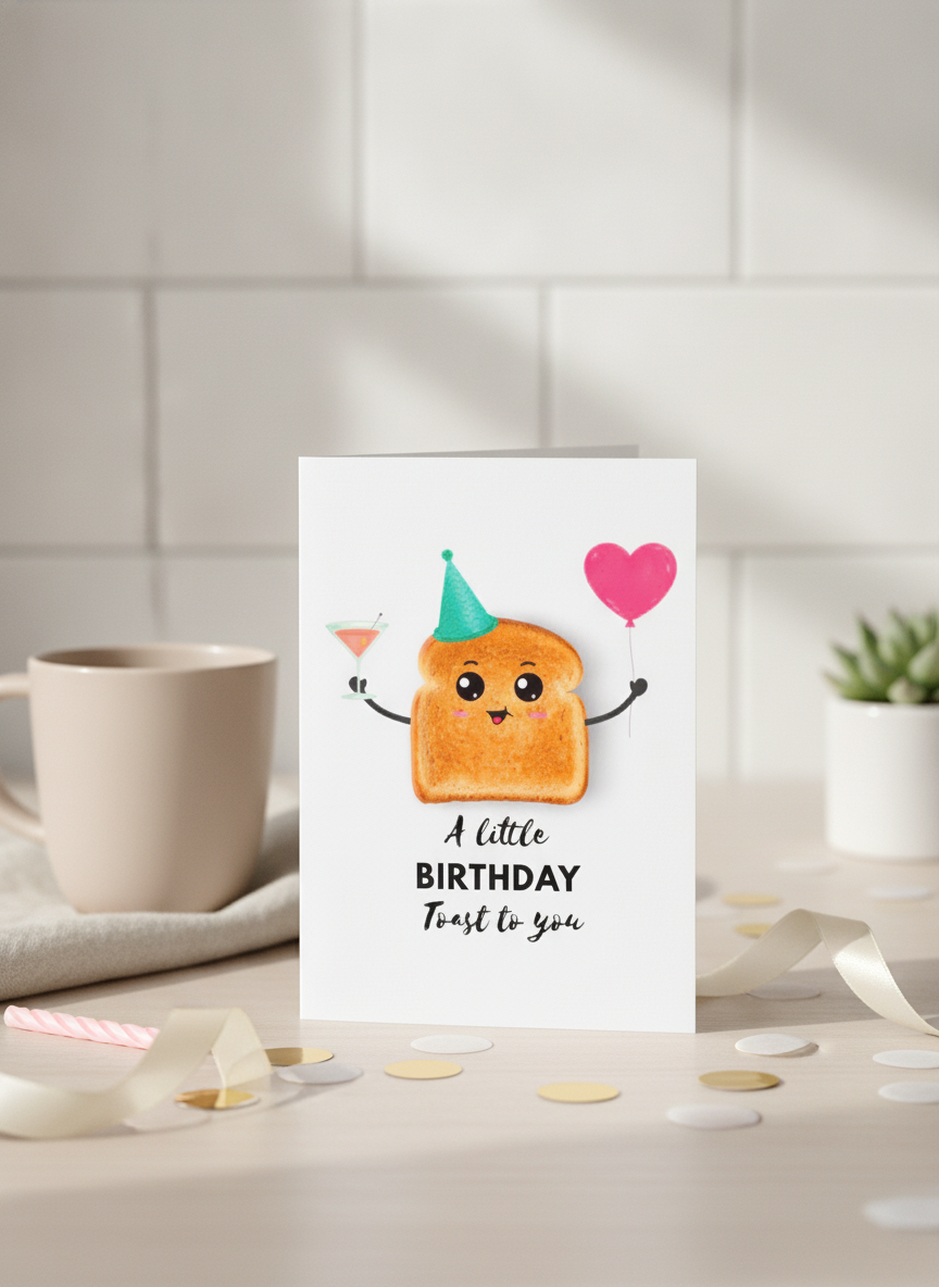 A Little Toast To You Birthday Card
