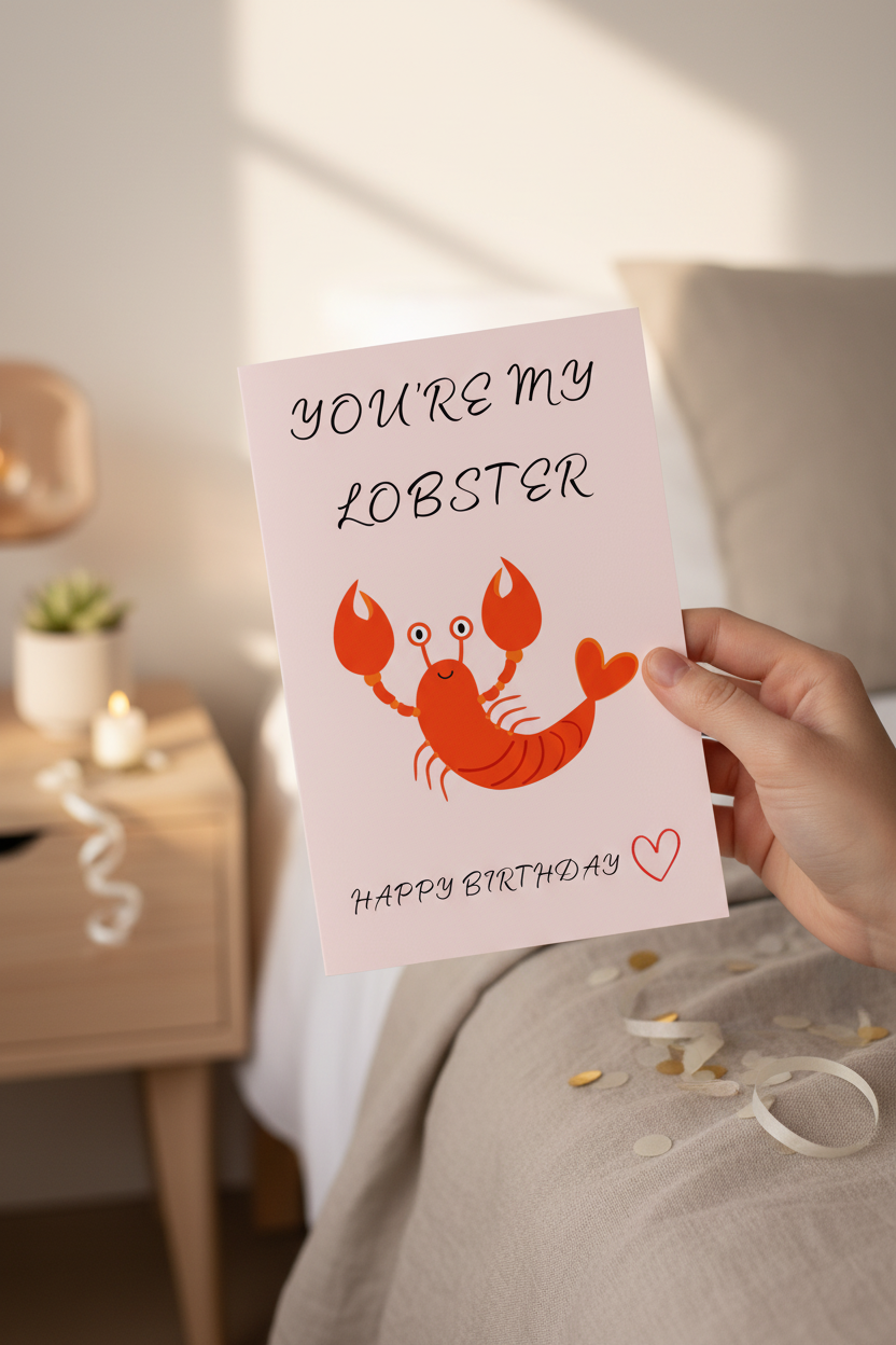 You’re My Lobster Birthday Card – Cute Card for Partner or Friend