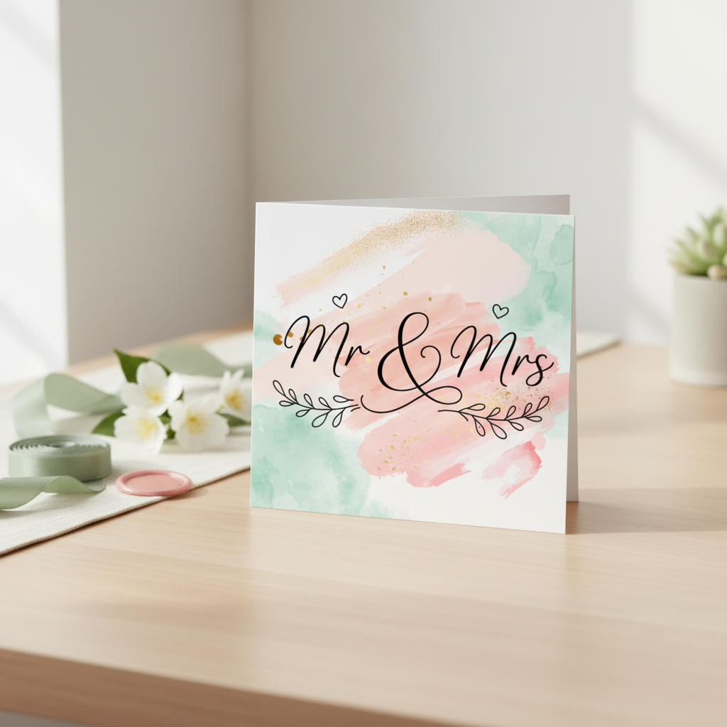 Mr & Mrs Wedding Card - Square Card for the Happy Couple