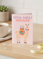 Get Your Groove On! Alpaca Birthday Card - A5 Celebration Card