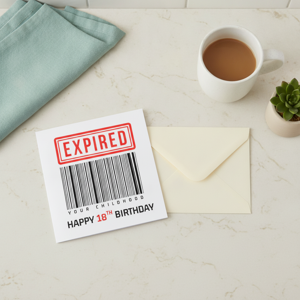 Your Childhood Has Expired 18th Birthday Card - Square Greeting Card