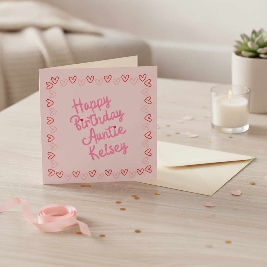 Personalised Birthday Card for Auntie - Add Her Name for a Special Day