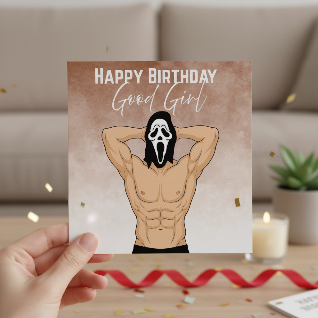 Happy Birthday Good Girl" Square Card – A Birthday Treat for Her