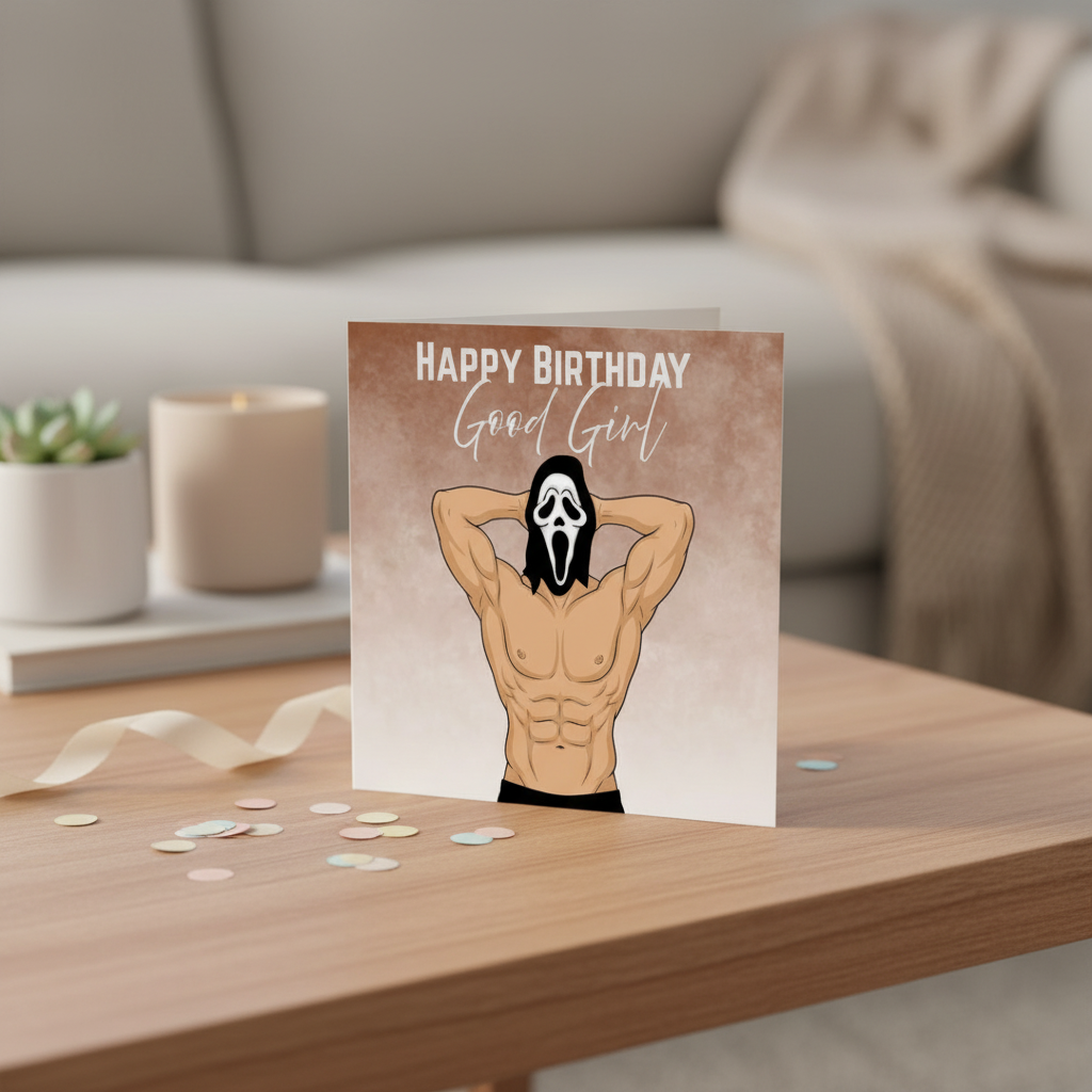 Happy Birthday Good Girl" Square Card – A Birthday Treat for Her