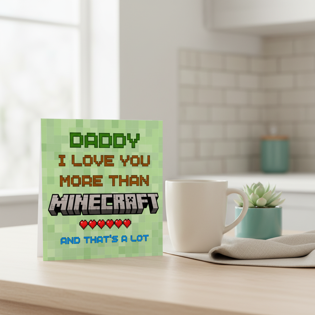I Love You More Than Minecraft Card - Square Card