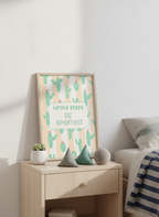 Little Steps, Big Adventure Cactus Print - A4 Wall Art for Kids' Rooms