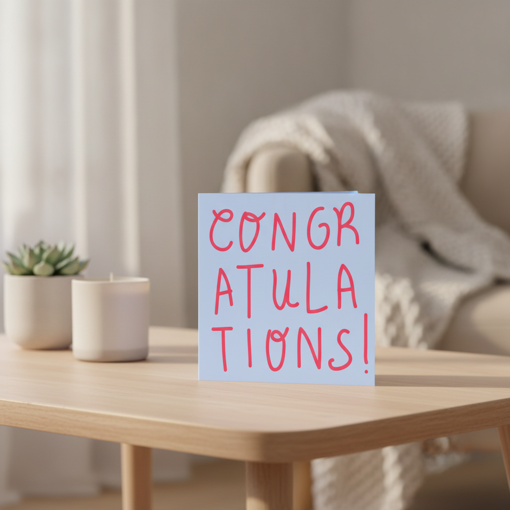 Hooray for You! Simple Congratulations Card - Square & Sincere