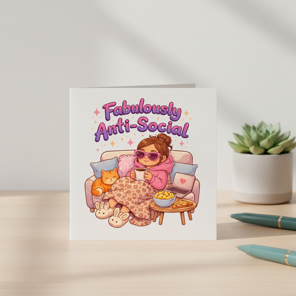 Funny Anti-Social Mental Health Card | Square Card