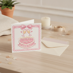 Cute Bow Twenty First Birthday Card - Square Greeting Card for 21st