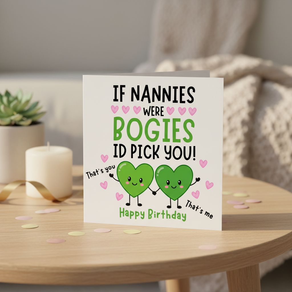 "If Nannies Were Bogies Id Pick You" Funny Birthday Card for Nanny (Square)