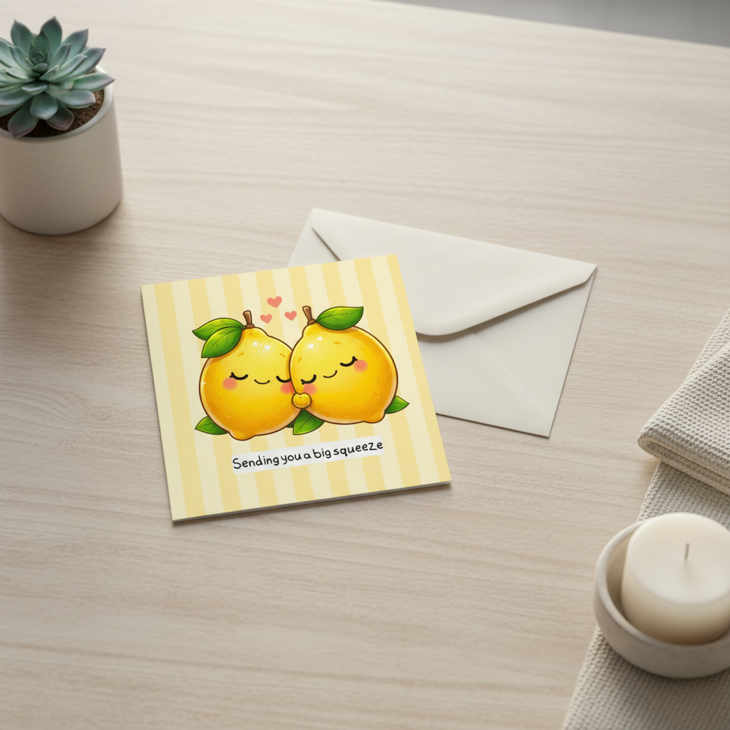 Sending You a Big Squeeze Card - Cute Thinking of You Card, UK Made