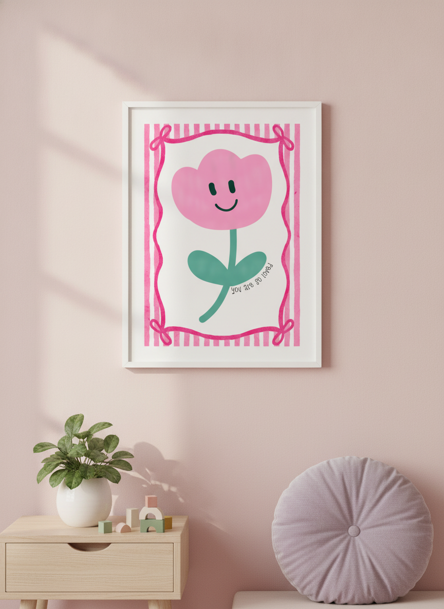 You Are So Loved Tulip Print - A Bright A4 Print for Kids' Rooms