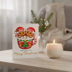 Festive Gingerbread Mum & Dad Christmas Card - Square Design