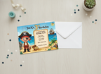 Swashbuckling Pirate Theme Kids Birthday Party Invites (A6)