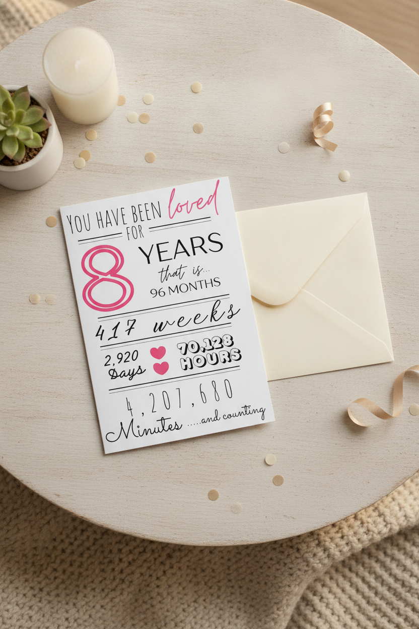 Birthday Card A5: 'You Have Been Loved For' - Personalised Countdown