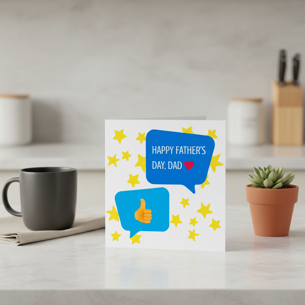 Thumbs Up Father's Day Card - Square Design