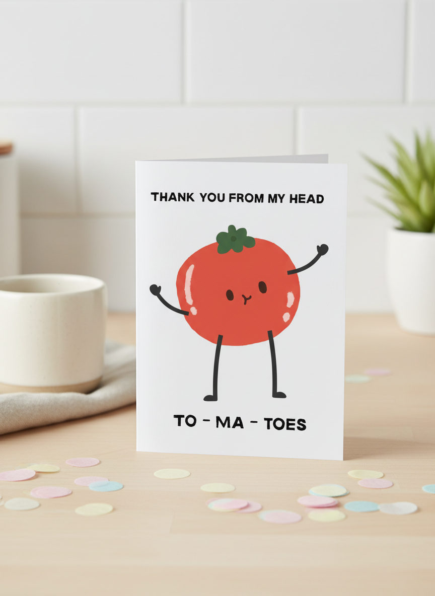 Funny Tomato Thank You Card | Cute Pun Thank You Card