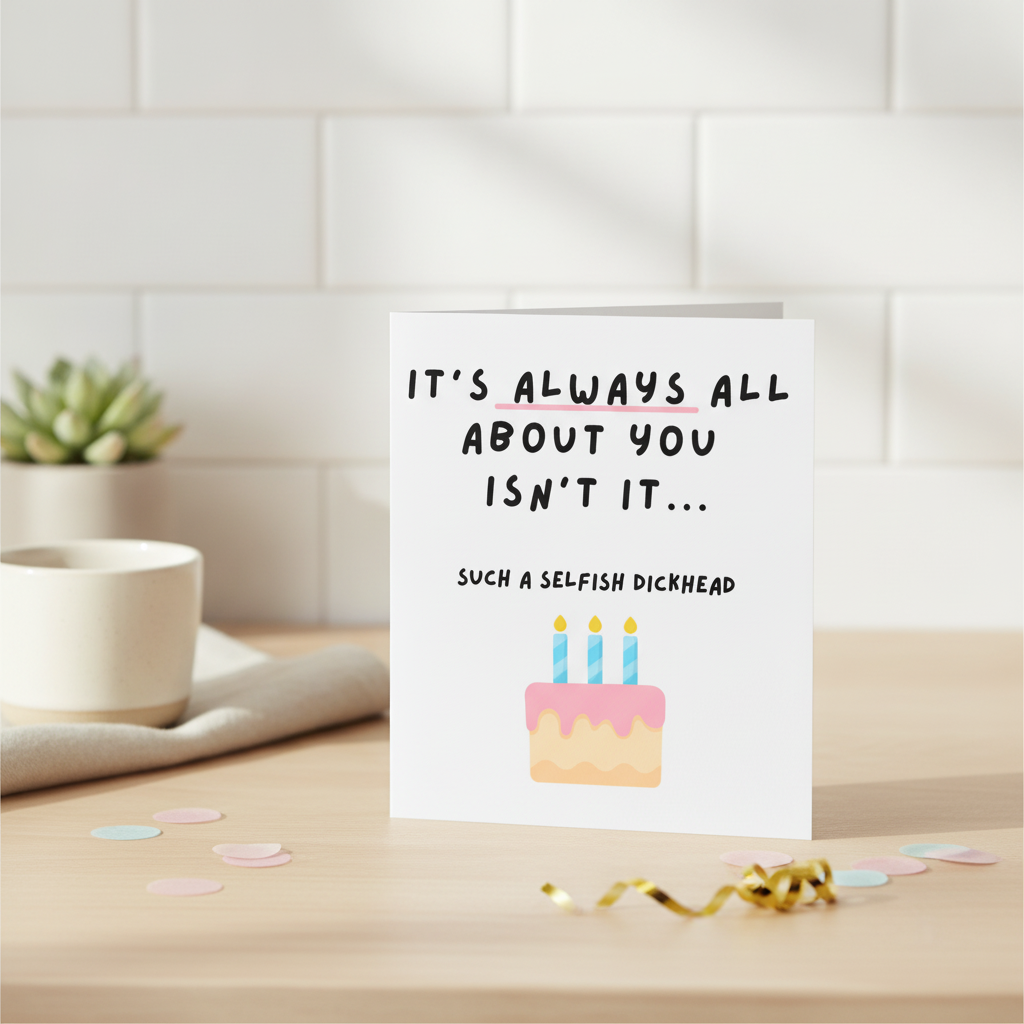 Happy Birthday 'It's Always About You' Square Card for a Special Day