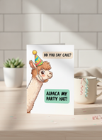 Alpaca My Party Hat Birthday Card - A5 Greeting Card for Friends