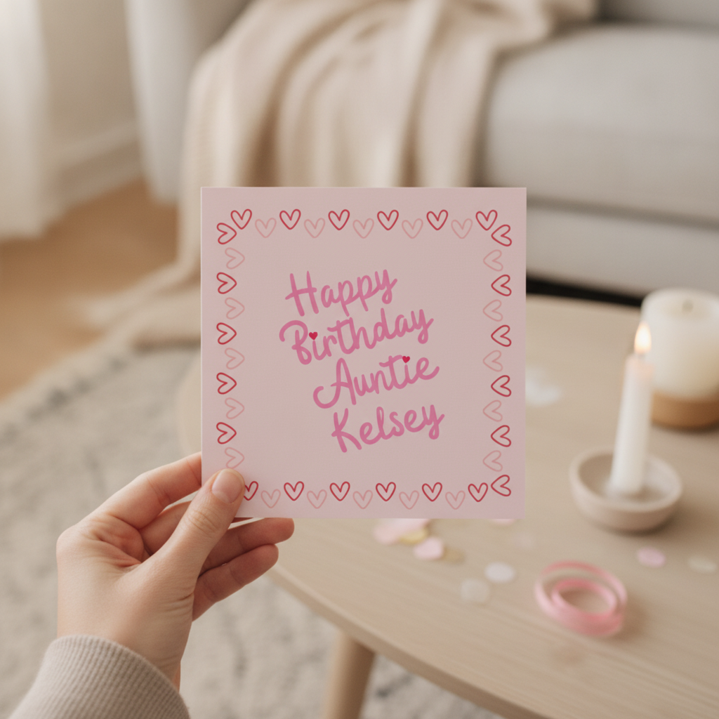 Personalised Birthday Card for Auntie - Add Her Name for a Special Day