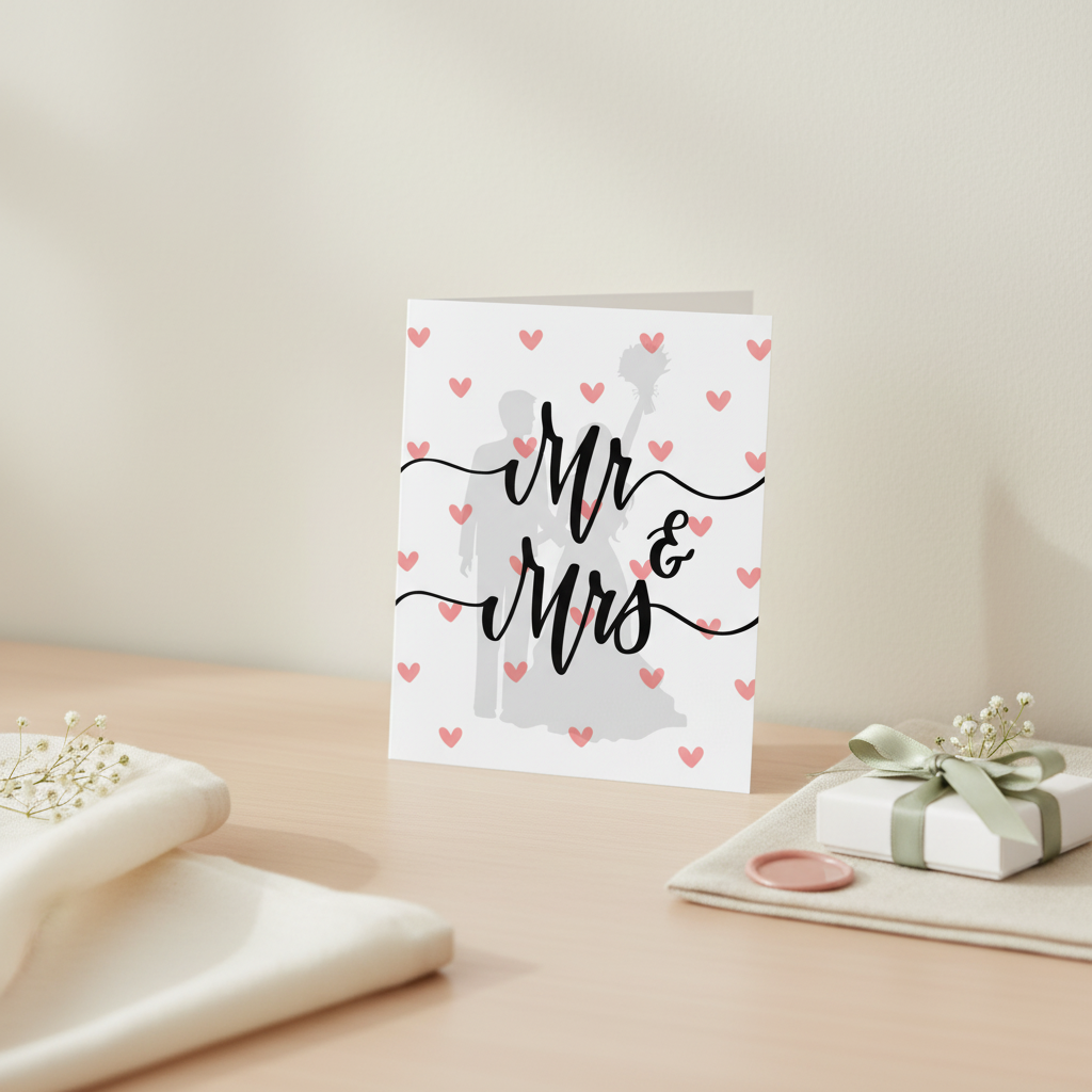 Mr & Mrs Wedding Card - Square Design
