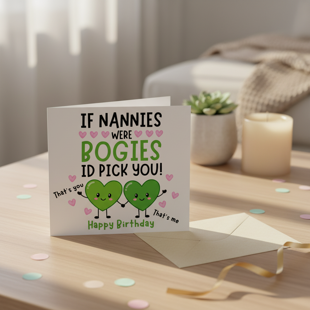 "If Nannies Were Bogies Id Pick You" Funny Birthday Card for Nanny (Square)