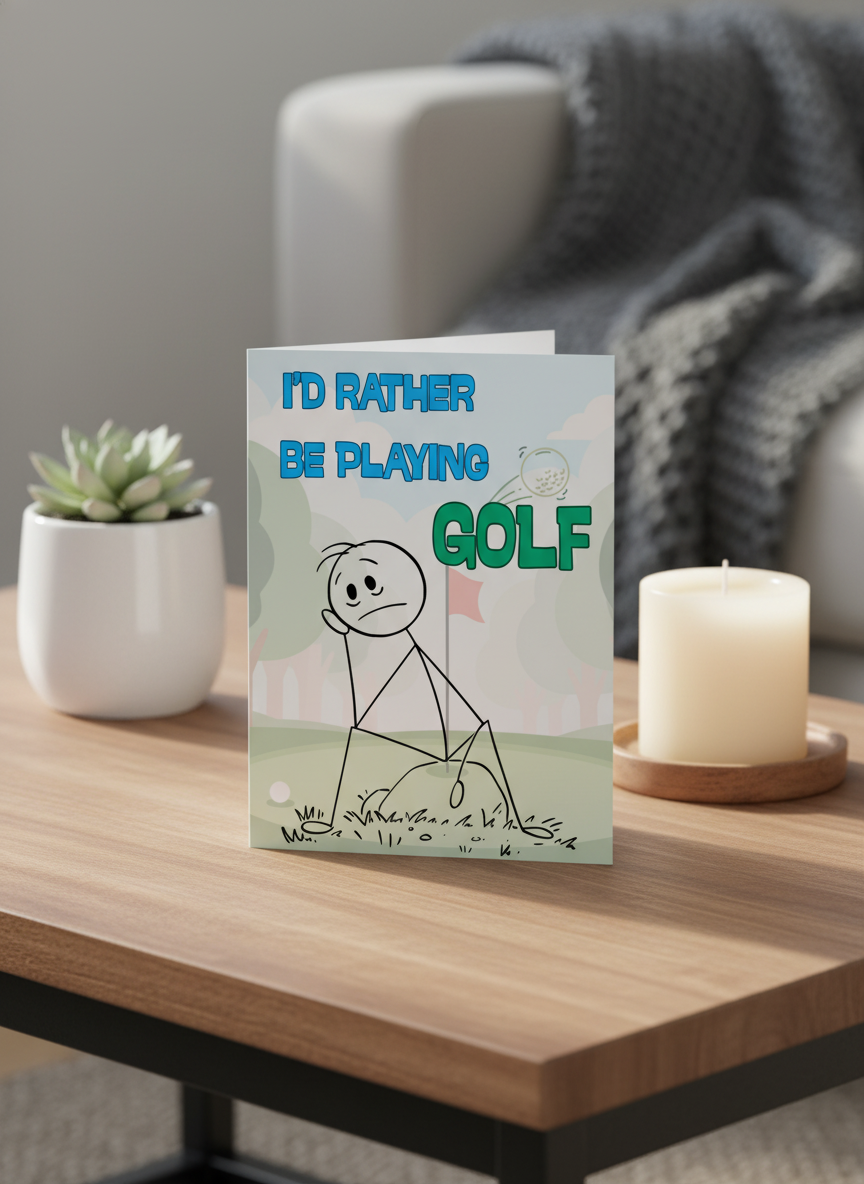 Rather Be Playing Golf Father's Day Card - A5 Size