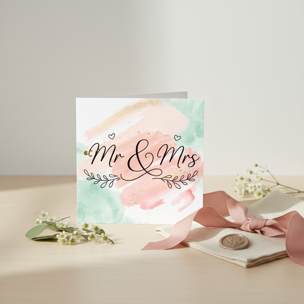 Mr & Mrs Wedding Card - Square Card for the Happy Couple